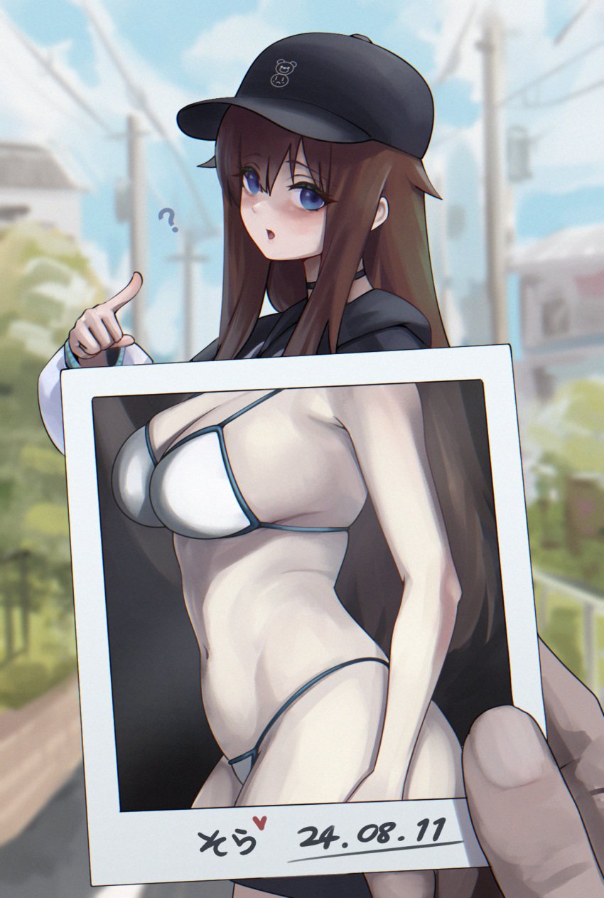 1girls bikini curvy dalcom hololive hololive_gen_0 hololive_japan juxtaposition photo photo_(object) photo_comparison tagme tokino_sora virtual_youtuber vtuber