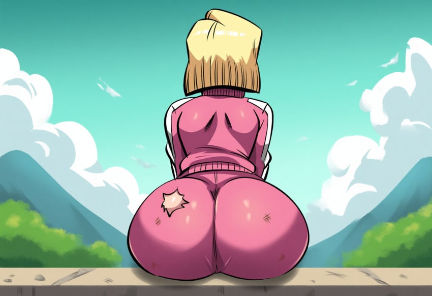 1girls ai_generated android_18 ass ass_focus big_ass dat_ass dragon_ball dragon_ball_super dragon_ball_z female female_only huge_ass mullon novelai solo solo_female solo_focus