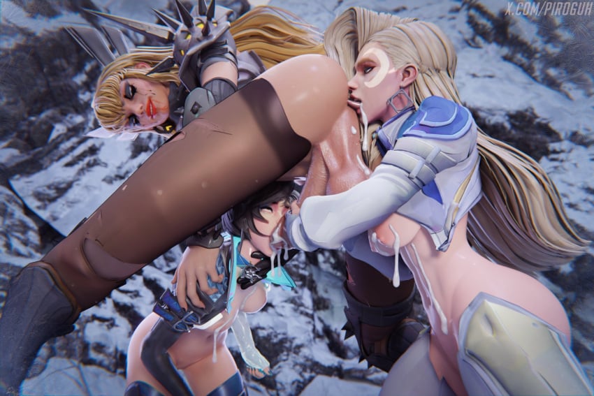 1futa 2girls 3d female futa_on_female futanari huge_cock human invisible_woman luna_snow marvel piroguh rimming