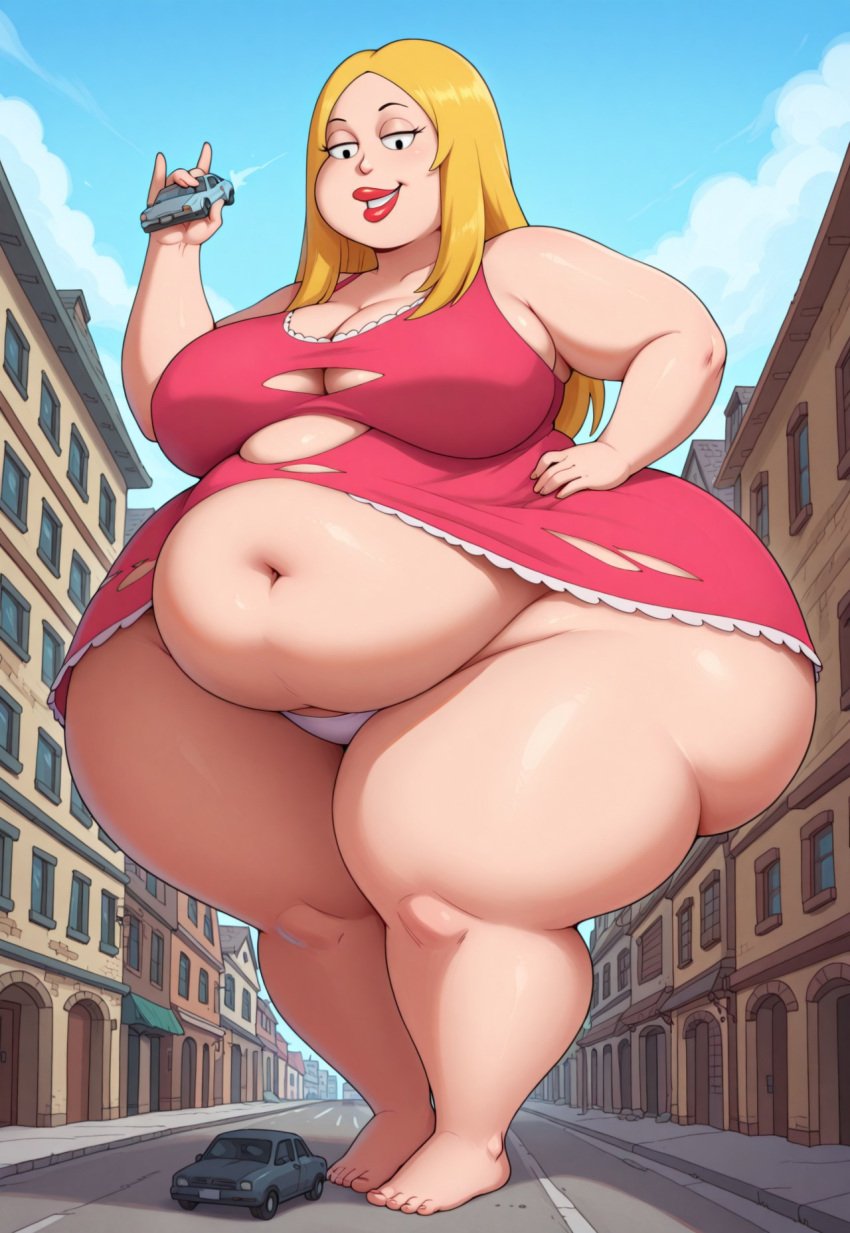 1girls adult ai_generated american_dad artificial_intelligence bare_legs bare_thighs barefoot bbw bbw_mom big_ass big_beautiful_woman big_belly big_breasts big_hips big_thighs black_eyes blonde_hair car child-bearing_hips child_bearing_hips chubby chubby_belly chubby_cheeks chubby_female chubby_woman city city_background city_downtown city_road civitai curvaceous curvaceous_figure curvaceous_hips curves curvy curvy_body curvy_female curvy_figure curvy_hips curvy_milf destroyed_clothing dot_eyes dress fat fat_ass fat_hips fat_woman female female_focus female_human female_only francine_smith front_view giant giant_woman giantess grabbing_car holding_car holding_object human large_belly large_boobs large_breasts large_hips large_thighs looking_down low_angle low_angle_view mammal mature mature_female mature_woman milf obese obese_female obese_human outgrown_clothes overweight overweight_female panties pawg pawg_build pear-shaped_figure pear_shaped pear_shaped_female phat_ass pink_dress pudgy_belly ripped_clothing road round_belly ruined_clothes sexy sexy_woman solo solo_female solo_focus ssbbw thick_ass thick_butt thick_hips thick_thighs torn_clothes torn_clothing torn_dress venus_body view_from_front viewed_from_below voluptuous voluptuous_female white_panties wide_hipped_female wide_hips