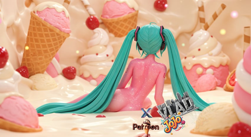 ai_generated blue_hair digital_drawing_(artwork) hatsune_miku ice_cream vlad_jojo yogurt