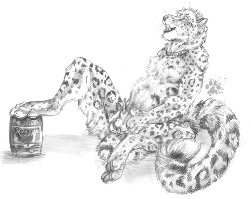 blotch closed_eyes feline furry furry_only leopard male male_only mammal masturbation monochrome nude open_mouth plain_background sitting snow_leopard solo spread_legs spreading white_background