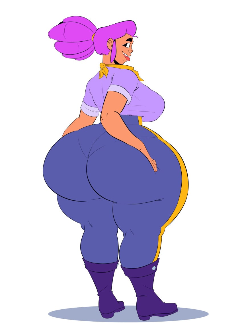 ass ass_bigger_than_head ass_focus big_breasts elpiromanias huge_ass shelly_(brawl_stars) tight_clothing