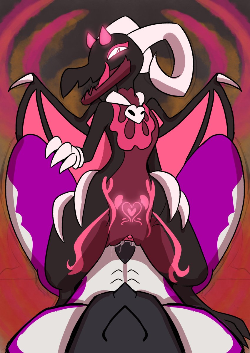 absurd_res ancient_pokemon cowgirl_position female fire from_front_position generation_7_pokemon generation_9_pokemon hi_res koraidon legendary_pokemon male male/female nintendo on_bottom on_top paradox_pokemon pokemon pokemon_(species) salazzle screamoshaymin sex succubus wings