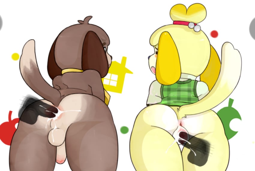 2d anal animal_crossing anthro anus blush both_sexes_in_same_situation brother_and_sister canine cum cum_in_ass cum_in_pussy cum_inside digby_(animal_crossing) female fur furry gay isabelle_(animal_crossing) male mammal nintendo office_lady opposite_sex_twins penis pkaocko pussy siblings straight twins vaginal_penetration video_games