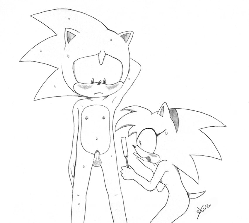 amy_rose anthro balls classic_amy_rose classic_sonic excito foreskin fur furry glans hedgehog humiliation laughing magnifying_glass mammal micropenis partially_retracted_foreskin penis reverse_rape sega small_penis small_penis_humiliation sonic_(series) sonic_the_hedgehog sonic_the_hedgehog_(series) uncut