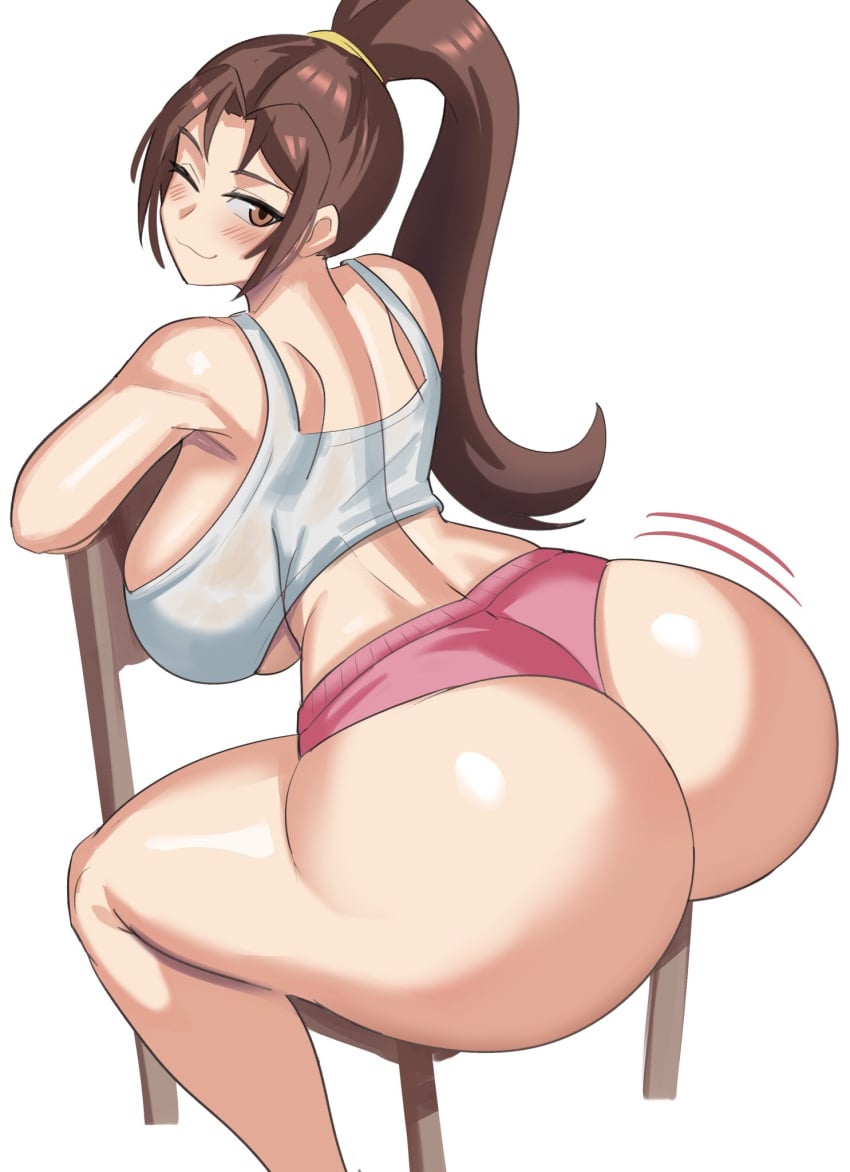 1female 1girls asian_female ass ass_bigger_than_head ass_focus big_ass big_breasts big_butt bottom_heavy brown_eyes brown_hair bubble_butt caked_up cheesecake crossover dat_ass dumptruck_butt fat_ass fatal_fury female female_only huge_ass huge_breasts king_of_fighters large_breasts light-skinned_female light_skin looking_at_viewer looking_back mai_shiranui minishorts paag pawg pink_shorts ponytail rear_view shorts simple_background sitting sitting_on_chair snk solo solo_female street_fighter street_fighter_6 tagme tank_top thick_ass thick_thighs thunder_thighs top_heavy twitter_link video_games white_background wide_hips wobbling_ass ytrall