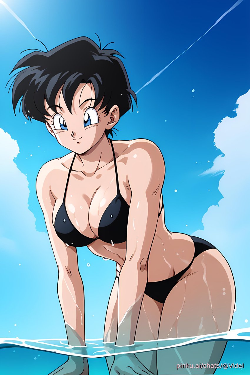 ai_generated aichat beach bikini candid cute dragon_ball pinku pinku.ai pinkuai short_hair videl