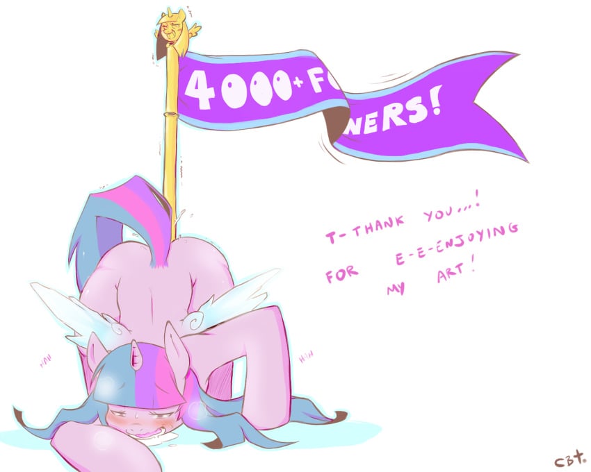 2014 alicorn anal anal_insertion anal_sex ass_up banner blue_hair blush cold-blooded-twilight dialog drooling english_text equine female feral friendship_is_magic fur hair higher_resolution_available horn insertion mammal multicolored_hair my_little_pony open_mouth penetration plain_background purple_eyes purple_fur purple_hair raised_tail saliva scepter smile solo text twilight_scepter_(mlp) twilight_sparkle_(mlp) white_background wings