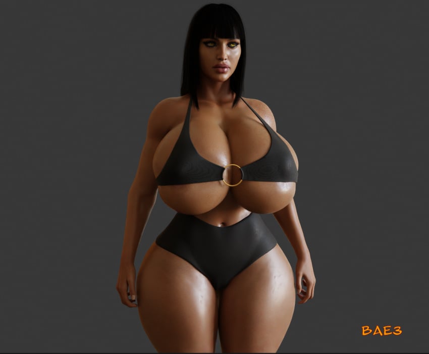 1girls 3d 3d_(artwork) 3d_model big_breasts bikini blender breasts huge_breasts legend_of_queen_opala massive_ass massive_breasts osira tan_body voluptuous wide_hips