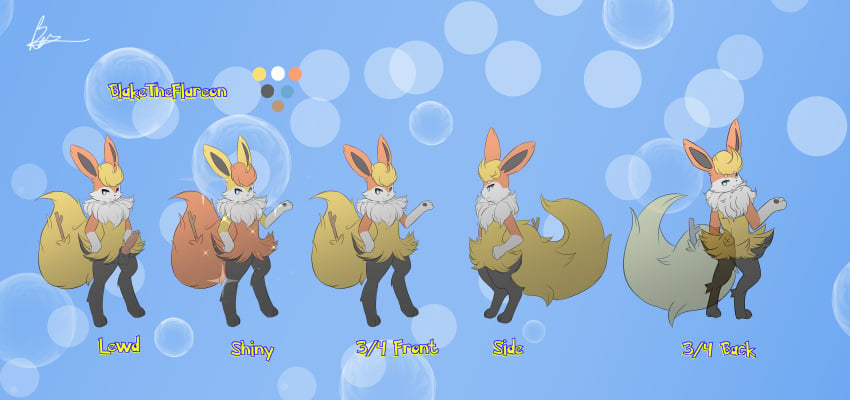 1boy absurdres alternate_color ass back balls big_tail black_fur blaketheflareon blaketheflareon_(character) blue_background blue_eyes braixen canine canine_penis digital_media_(artwork) eeveelution erection feet flareon fox fur furry half-closed_eyes hand_on_hips hybrid knot long_ears looking_at_viewer looking_away looking_back male male_only mammal nintendo orange_fur original_character paws penis pokémon_(species) pokemon pokemon_(species) pokemon_xy semi-anthro shiny_pokemon simple_background smile solo standing stick tail testicles text video_games watermark white_fur yellow_fur