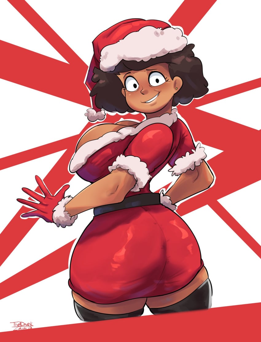 amphibia amphibia_(series) asian_female ass_focus big_ass big_breasts big_butt big_hips big_thighs booty brown_hair christmas christmas_outfit cleavage disney disney_channel female female_focus female_only hourglass_figure huge_ass huge_breasts huge_butt huge_hips huge_thighs large_ass large_breasts large_butt looking_at_viewer milf mrs._boonchuy oum_boonchuy red_clothing santa_costume solo solo_female tagme thai thai_female thedarkzircon wide_hips