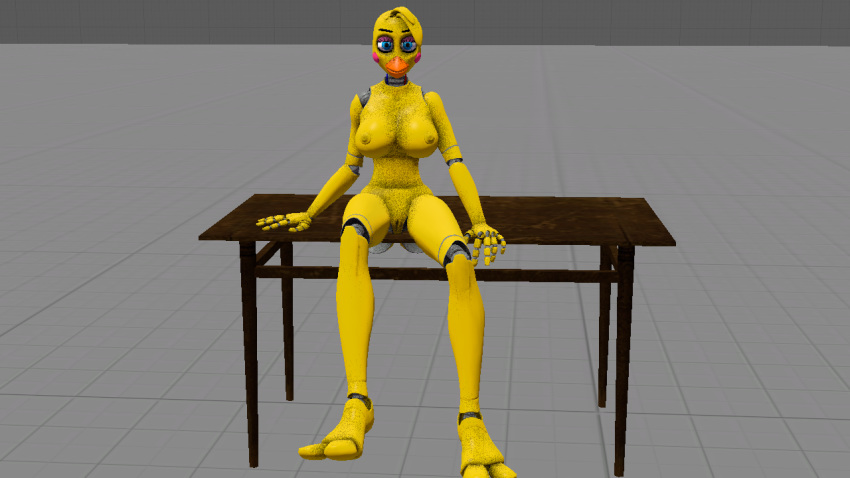 animatronic anthro breasts chica_(disembowell) feet five_nights_at_freddy's five_nights_at_freddy's_2 machine mechanical nipples picklesjars_(artist) robot sitting tits toy_chica_(fnaf) video_games