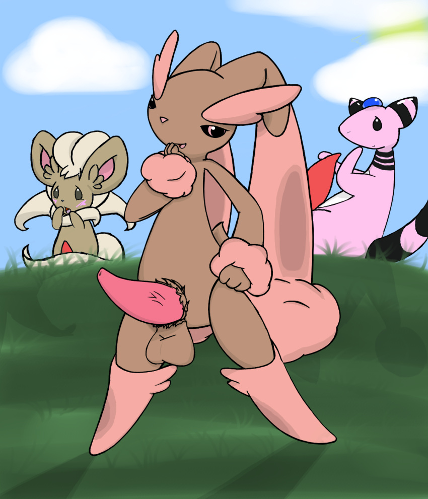 3boys ampharos balls blush cinccino lopunny male male_lopunny male_only male_pokemon nintendo penis pokémon_(species) pokemon pokemon_(species) shiny_ampharos shiny_cinccino shiny_lopunny shiny_pokemon smile video_games yumei