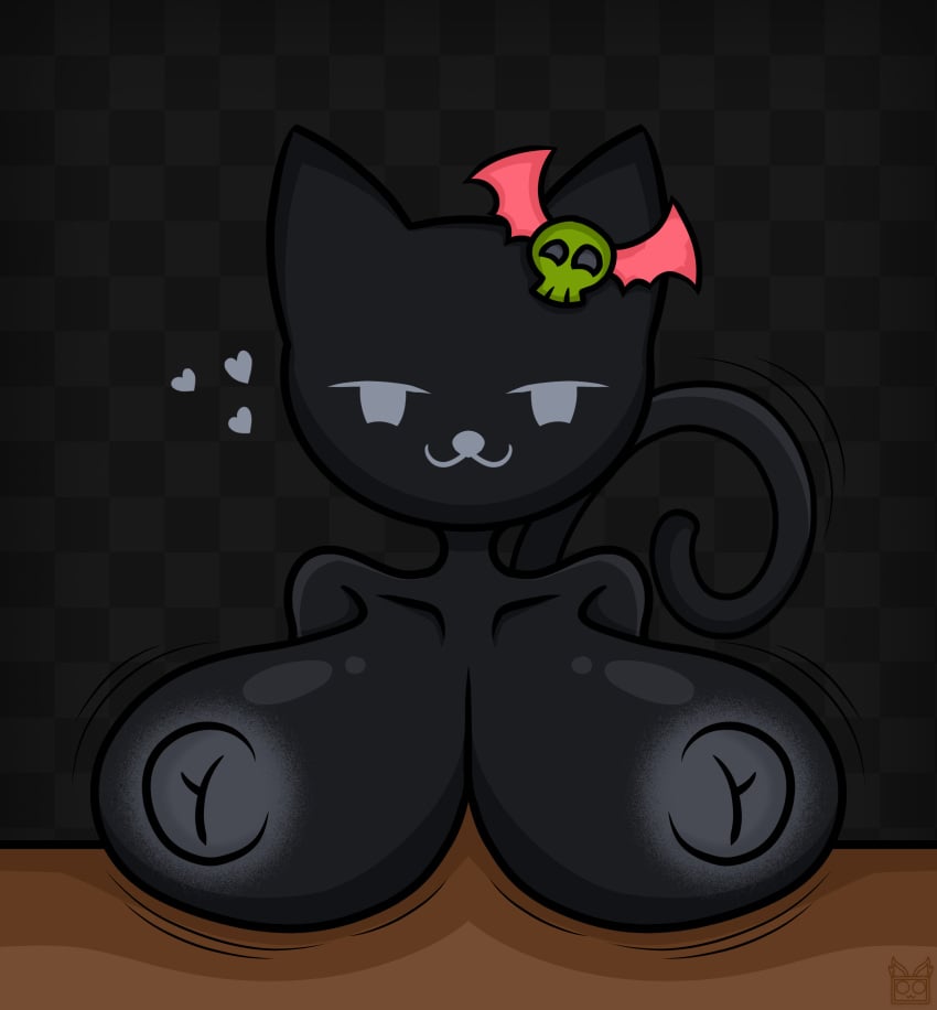 1girls akuro_(hello_kitty) big_breasts big_nipples black_body breasts cat_tail feline furry furry_female hello_kitty hello_kitty_(series) nipples sanrio self_upload solo solo_female tagme tail theyisus55