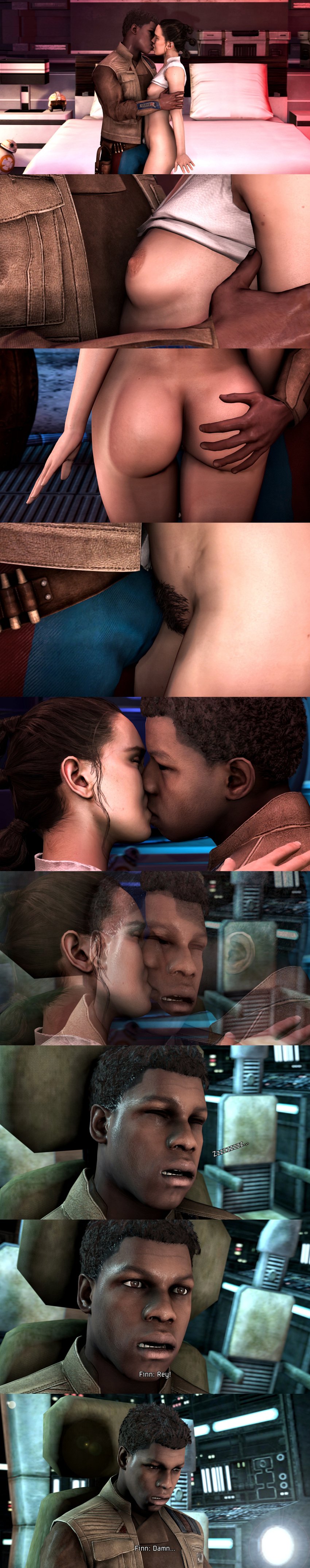 artist_request clothing comic dark-skinned_male female finn_(star_wars) flat_chest interracial pubic_hair rey source_filmmaker star_wars