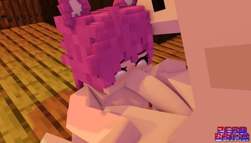 1boy 1girls 3d completely_nude completely_nude_female mine-imator minecraft mizuki_(mymizukid) naked pink_ears pink_eyes pink_hair sex tagme