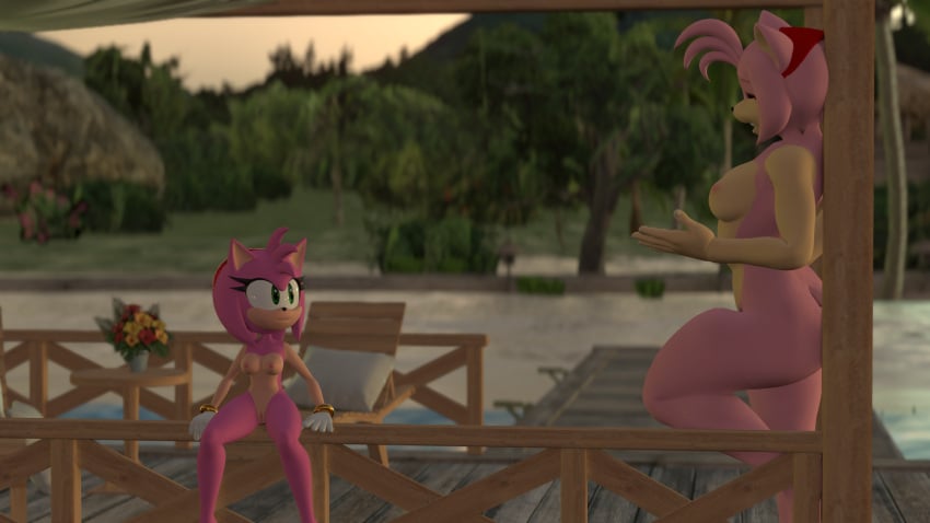 3d amy_rose amy_rose_(warfaremchine) anthro beach blender female_only furry furry_female furry_only green_eyes pink_fur simple_smut size_difference sonic_(series) sonic_the_hedgehog_(comics) sonic_the_hedgehog_(series) talking