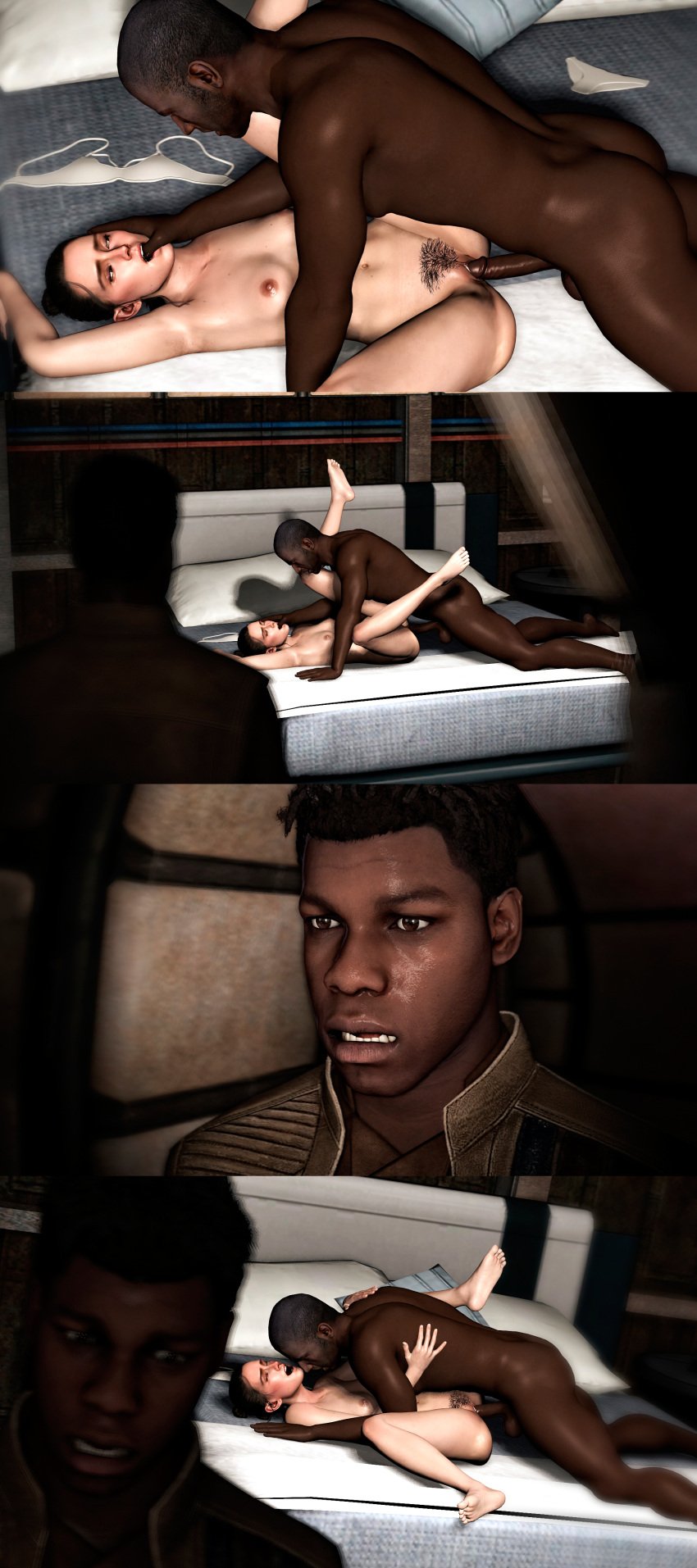 3d artist_request bedroom comic cuckold dad dark-skinned_male finger_in_mouth finn's_dad finn_(star_wars) flat_chest interracial interracial_sex leaving legs_up light-skinned_female light_skin moaning multiple_views ntr pubic_hair rey shocked source_filmmaker star_wars vaginal_penetration