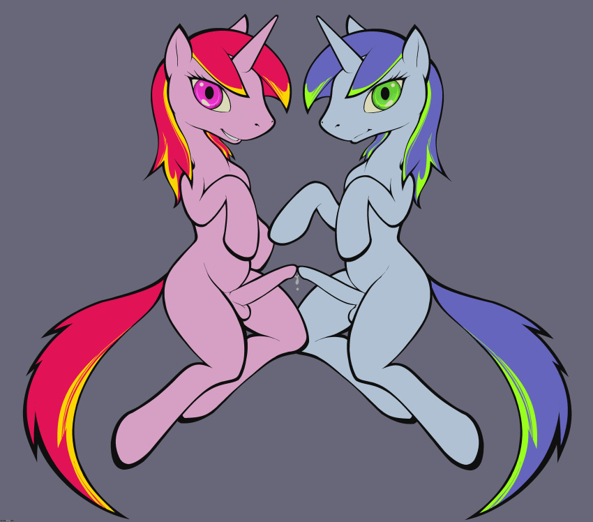 ambiguous_gender colorful darkdoomer dickgirl equine horn horse intersex mammal ms_paint my_little_pony original_character penis pony precum symmetry unicorn