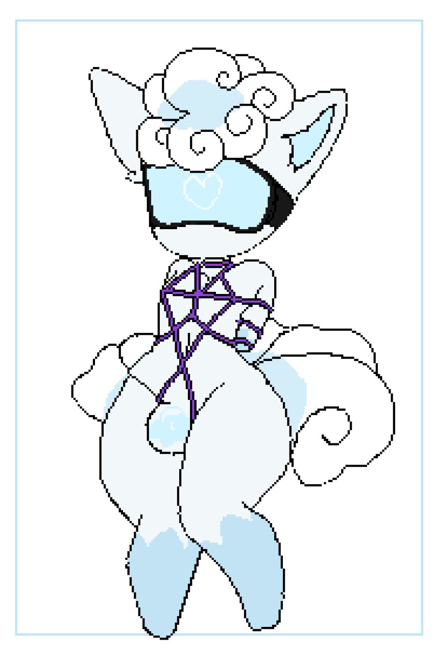 2d_animation alolan_form alolan_vulpix animated anthro blue_latex bondage bondage bound crizostar digital_drawing_(artwork) digital_media_(artwork) drone generation_7_pokemon hi_res hypnotic_visor latex loop male nintendo pixel_(artwork) pixel_animation pokemon pokemon_(species) regional_form_(pokemon) restraints rope rope_bondage rope_harness short_playtime solo