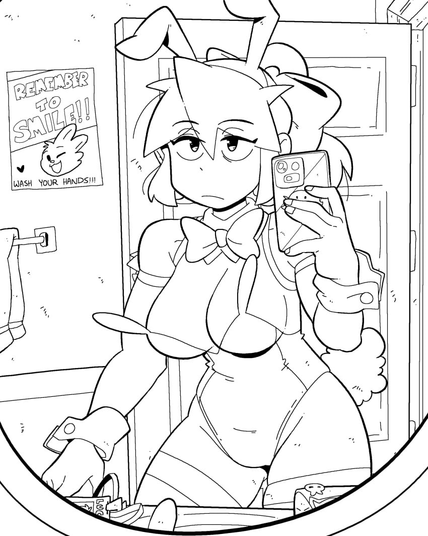 bunny_ears bunnysuit line_art lucia_(scott_malin) original original_character scott_malin tagme