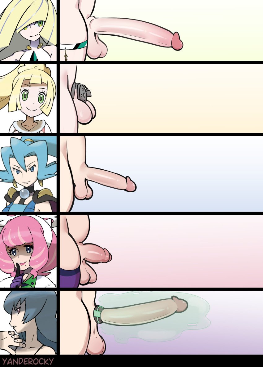 chastity_cage clair_(pokemon) flat_chastity_cage futa_only futanari klara_(pokemon) lillie_(pokemon) lusamine_(pokemon) penis penis_chart penis_size_chart penis_size_comparison_meme penis_size_difference pokemon sabrina_(pokemon) sabrina_(pokemon_hgss) yanderocky