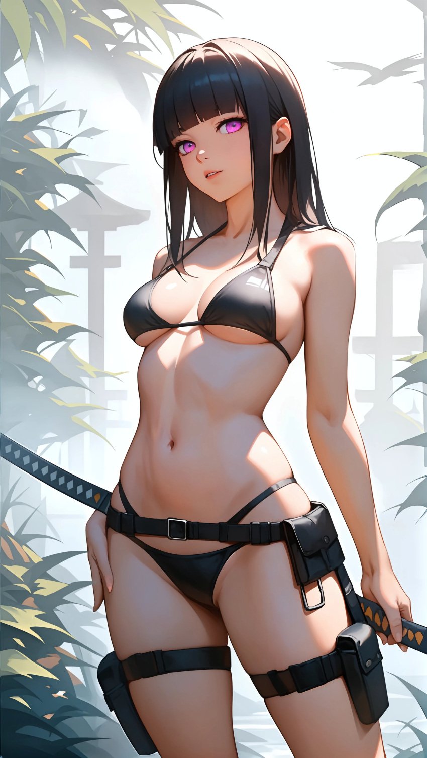 ai_generated anime bikini bikini_black samurai tagme