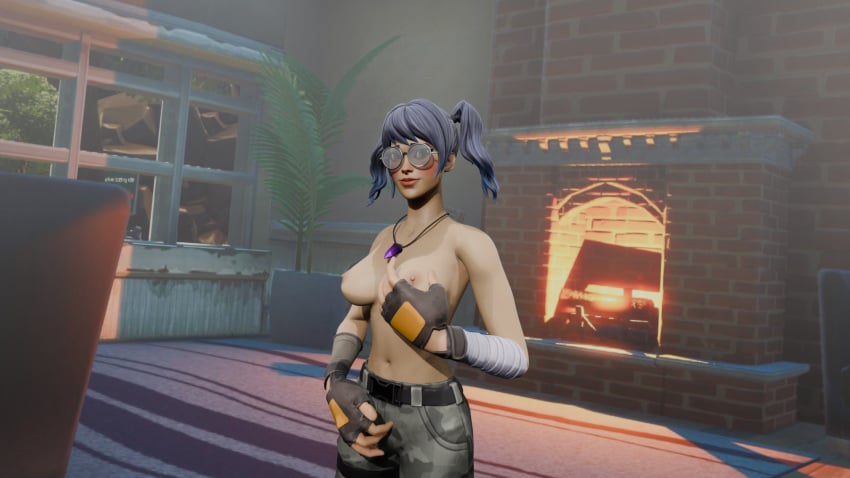 breasts crystal_(fortnite) fortnite fortnite:_battle_royale scuba_crystal_(fortnite) touching_breast