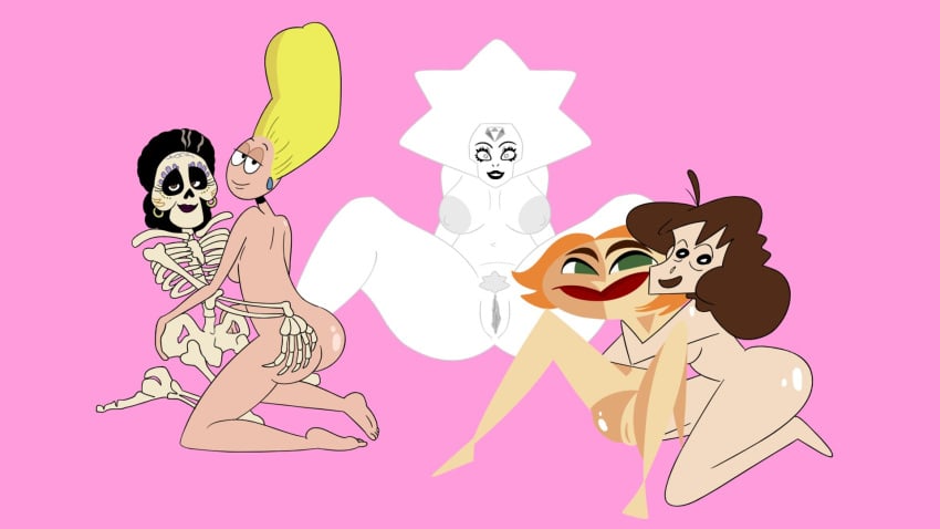 cartoon_network coco_(movie) crayon_shin-chan disney imelda_rivera jones_boi jonesbo50034805 misae_nohara nickelodeon pickles_oblong skeleton steven_universe tagme the_oblongs the_x&#039;s trudy_x white_diamond_(steven_universe)