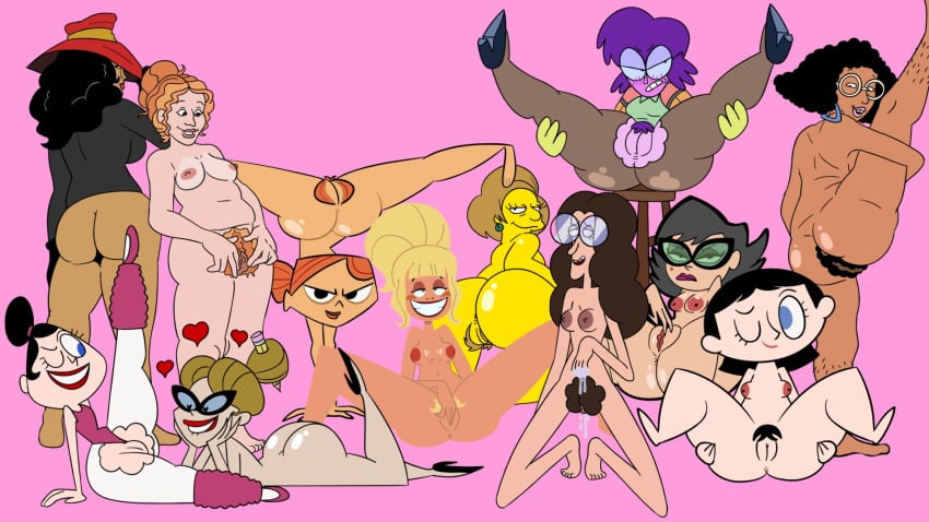 black_hair breasts_out bushy_pubes carmen_sandiego cartoon_network clarence completely_nude_female dexter's_laboratory disney_channel edna_krabappel glasses hair_bun jones_boi jonesbo50034805 leg_hair legs_apart legs_up legwear melanie_baker miss_alordayne_grotkey miss_babcock miss_quantum miss_wimple ms._frizzle ms._keane nickelodeon no_panties ok_k.o.!_let's_be_heroes pantless pe_teacher_(robotboy) powerpuff_girls pubic_hair purple_hair recess ripped_leggings robotboy tagme teachers the_grim_adventures_of_billy_and_mandy the_magic_school_bus the_simpsons where_in_the_world_is_carmen_sandiego yellow_skin