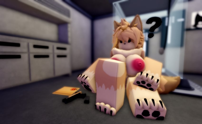 1girls 3d anthro breasts confused_expression female fennec fennec_fox fox furry gun pink_nipples pink_pussy ravenuwu roblox robloxian self_upload stasis_chamber super_animal_royale tagme