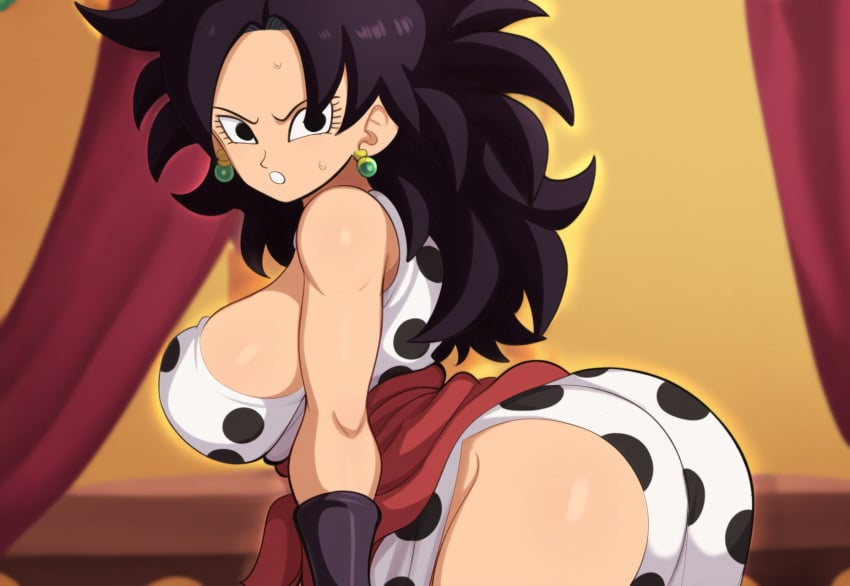 1girls ai_generated alien alien_girl ass black_hair dragon_ball dragon_ball_super dragon_ball_z female large_breasts mullon novelai original_character saiyan saiyan_girl