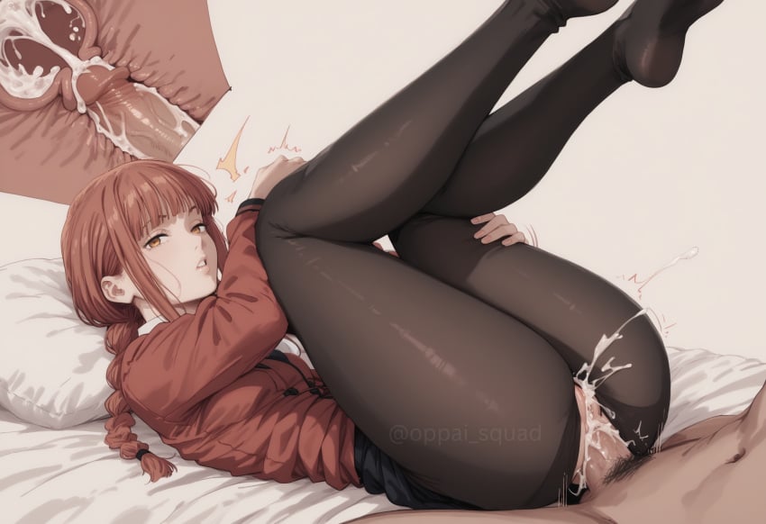 ai_generated anal anal_sex artist_name black_thighhighs chainsaw_man clothed_sex cum cum_in_ass cum_in_pussy cum_inside ejaculation erection impregnation looking_at_viewer makima_(chainsaw_man) mappa oppai_squad penis pubic_hair red_hair self_upload shounen_jump shounen_jump+ shueisha uncensored vaginal_penetration weekly_shonen_jump x-ray yellow_eyes