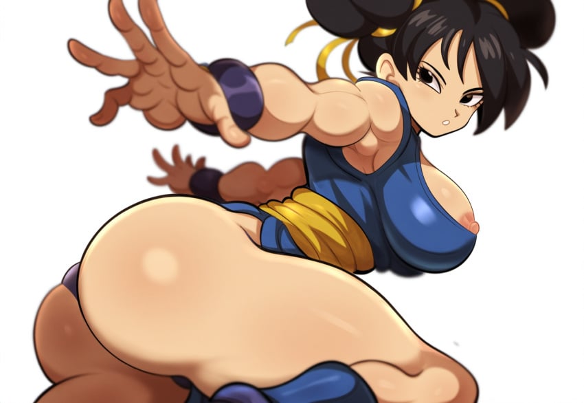 1girls ai_generated alien alien_girl ass dragon_ball dragon_ball_super dragon_ball_z female large_breasts mullon nipples novelai original_character saiyan saiyan_girl