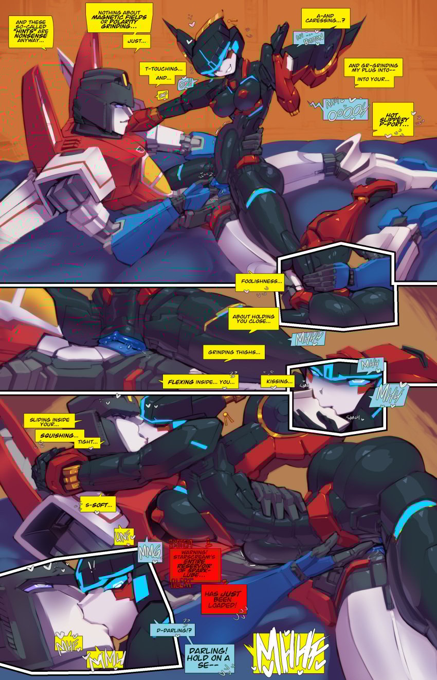 2boys 2girls ass autobot balls bare_arms bare_legs bare_shoulders bare_thighs big_ass big_breasts big_butt big_penis blue_penis blush color comic english_text female fred_perry hand_on_penis hi_res imminent_sex kissing kissing large_breasts looking_pleasured male male/female male_penetrating muscles muscular muscular_male nipples page_7 penetration penile_penetration penis penis_in_pussy pleasure_face pussy pussy_juice robot robot_boy robot_girl robot_humanoid sex starscream stomach_bulge tagme text text_bubble thick_thighs transformers vaginal_penetration windblade
