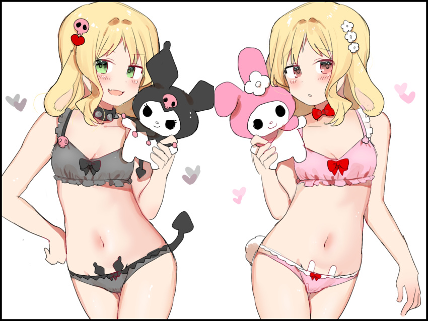 bikini bowtie bunny_tail collar demon_tail diabolik_lovers komori_yui plushie tagme