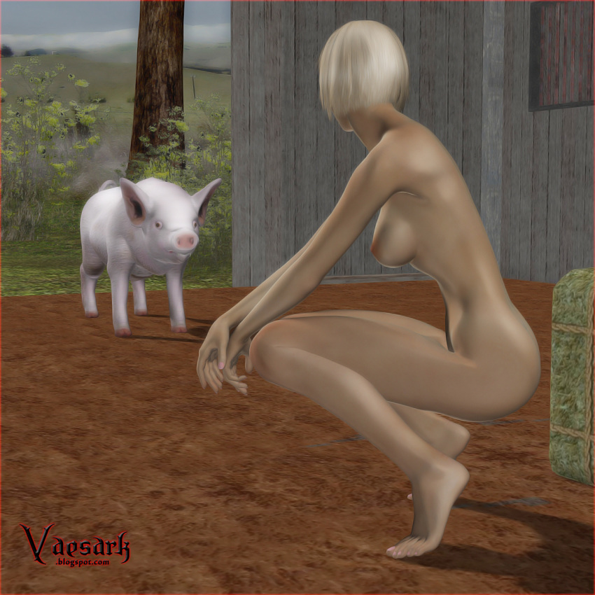 3d blonde_hair boar breasts female feral hair human interspecies male mammal nipples nude porcine straight vaesark zoophilia
