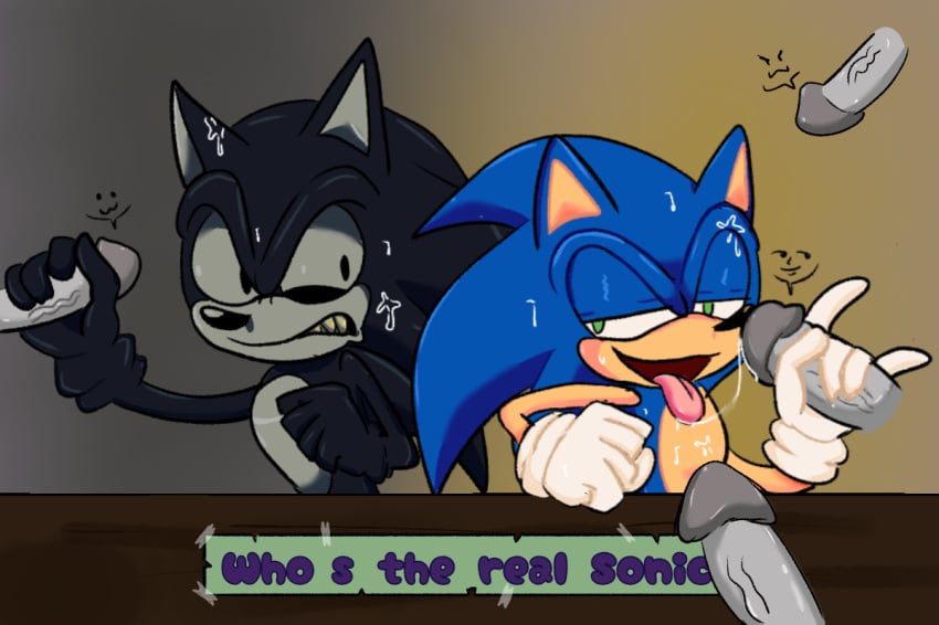 2017_x ankifun big_penis cum duo ejaculation english_text erection fellatio gay genital_fluids genitals gloves green_eyes group interspecies male_only open_mouth oral outdoors penis sonic.exe sonic.exe_(series) sonic_(series) sonic_the_hedgehog sonic_the_hedgehog_(series) tongue tongue_out veiny_penis