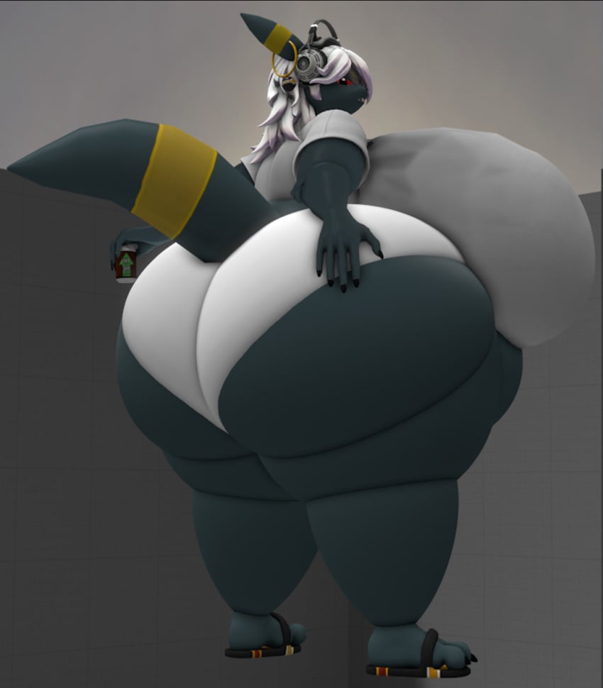 big_ass big_breasts breasts bubble_butt eeveelution female furry huge_ass huge_breasts hyper_breasts kingofthekabuto pokemon pokemon_(species) queenofthekabuto thick_thighs umbreon wide_hips