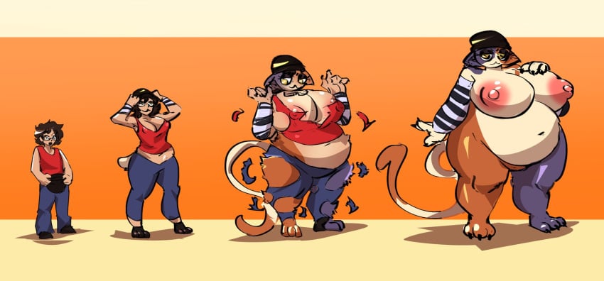 anthro basic_sequence beanie belly big_belly big_breasts bottomwear breast_expansion breasts calico_cat clothed clothing digital_media_(artwork) dimitriahn domestic_cat epic_games expansion felid feline felis female fortnite fur gender_transformation growth hat headgear headwear hi_res huge_breasts human human_to_anthro linear_sequence male mammal meow_skulls mtf_transformation nipples nude overweight overweight_anthro sequence simple_background size_transformation solo species_transformation tail thick_thighs tight_clothing torn_clothing transformation transformation_sequence wardrobe_malfunction weight_gain