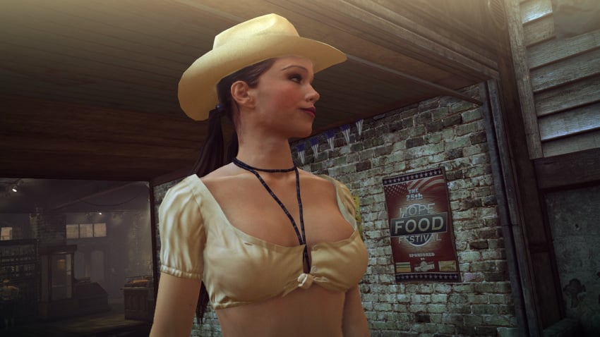 3d breasts cowboy_hat cowgirl hitman hitman_absolution io-interactive lilly_s_dukes screenshot screenshot_edit shooting_range twintails video_games