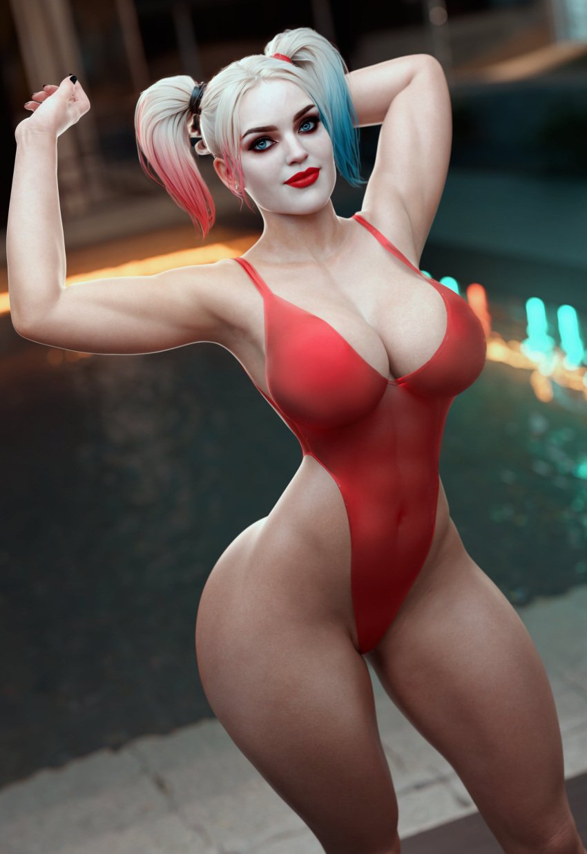 1girls 3d ass batman_(series) big_breasts breasts bust busty curvaceous curvy curvy_figure dc dc_comics female female_focus harley_quinn harley_quinn_(injustice) hips hourglass_figure huge_breasts injustice_2 large_breasts legs light-skinned_female light_skin mature mature_female noahgraphicz one-piece_swimsuit slim_waist solo swimsuit thick thick_hips thick_legs thick_thighs thighs voluptuous waist wide_hips