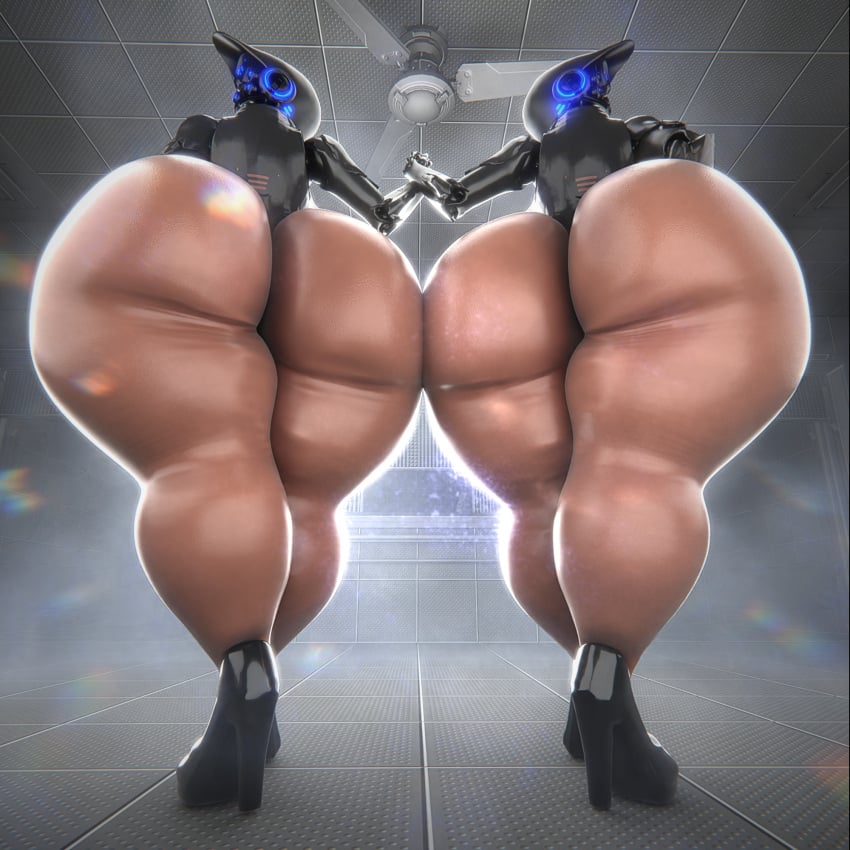 2girls big_ass bubble_butt female female_only haydee haydee_(game) huge_ass hyper hyper_ass qzk_forte thick_thighs wide_hips