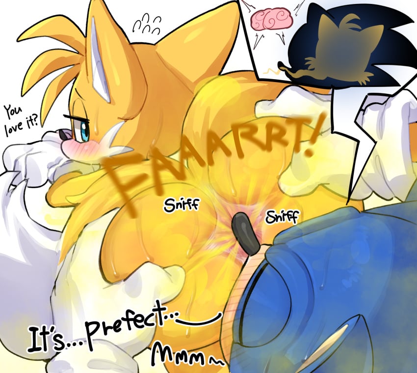 2boys anus ass blush butt_grab butt_sniffing fart fart_cloud fart_fetish farting farting_in_face farting_on_face furry gay hanuvo looking_back sonic_(series) sonic_the_hedgehog sonic_the_hedgehog_(series) tails tails_the_fox