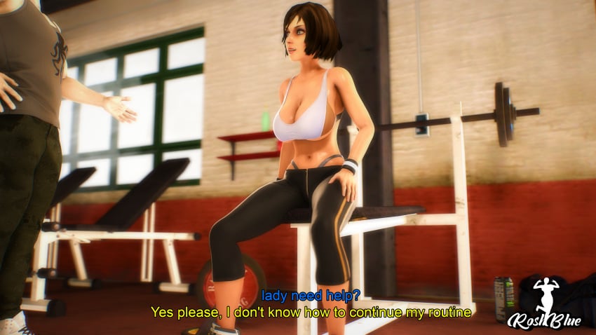 3d bioshock bioshock_infinite busty elizabeth_comstock female female_focus gym hourglass_figure male roshblue sport tagme wide_hips