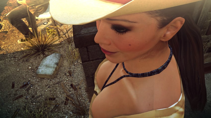 3d breasts cowboy_hat cowgirl high_angle hitman hitman_absolution io-interactive lilly_s_dukes screenshot screenshot_edit shooting_range twintails video_games