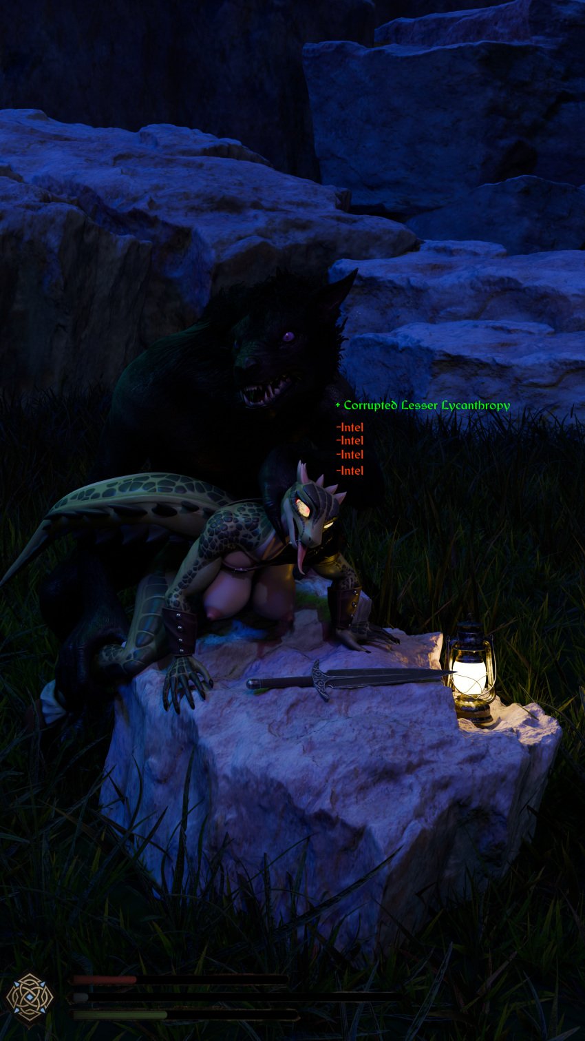 4k 9:16 absurd_res adventurer anthro argonian bethesda_game_studios big_breasts big_tail blender_(artwork) blender_cycles boots breasts canid canine clothed clothing corrupted corruption dagger deeja digital_media_(artwork) female feral footwear forced gameplay_mechanics ghostgengaming glowing glowing_eyes hi_res huge_breasts infection intelligence_loss knife lamp lantern leather leather_clothing leather_strap male male/female mammal melee_weapon microsoft mythological_canine mythological_creature mythology night oily outside_sex partially_clothed questionable_consent roroboros_(modeler) scalie sex shoes skyrim skyrim_werewolf straps tail the_elder_scrolls weapon werecanid werecanine werecreature werewolf wet