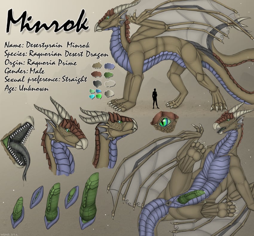 2014 anus barefoot beak claws cum dragon erection feral genital_slit green_eyes horn knot lying male male_only minrok model_sheet on_back open_mouth outside penis raised_leg scalie sharp_teeth solo spread_legs spreading teeth toe_claws tongue tongue_out wemd western_dragon wings