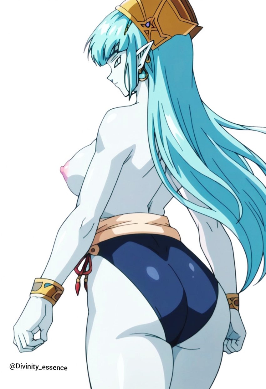 aeos agios aios aiosu blue_body blue_eyes blue_hair divinity_essence dragon_ball dragon_ball_heroes goddess ladyaeos nude_female pointy_ears super_dragon_ball_heroes supreme_kai_of_time time_power_unleashed_form time_power_unleashed_form_(dragon_ball)